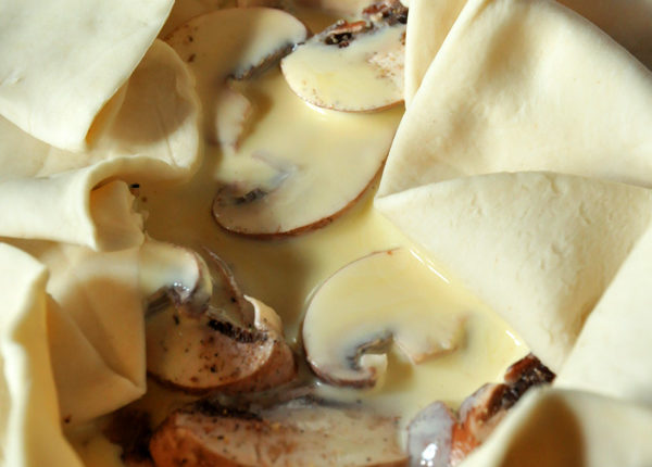 Tourte au boudin et au champignons