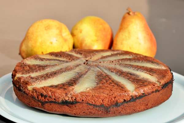 Gâteau aux poires et chocolat