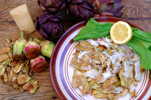 Salade de petits artichauts et parmesan