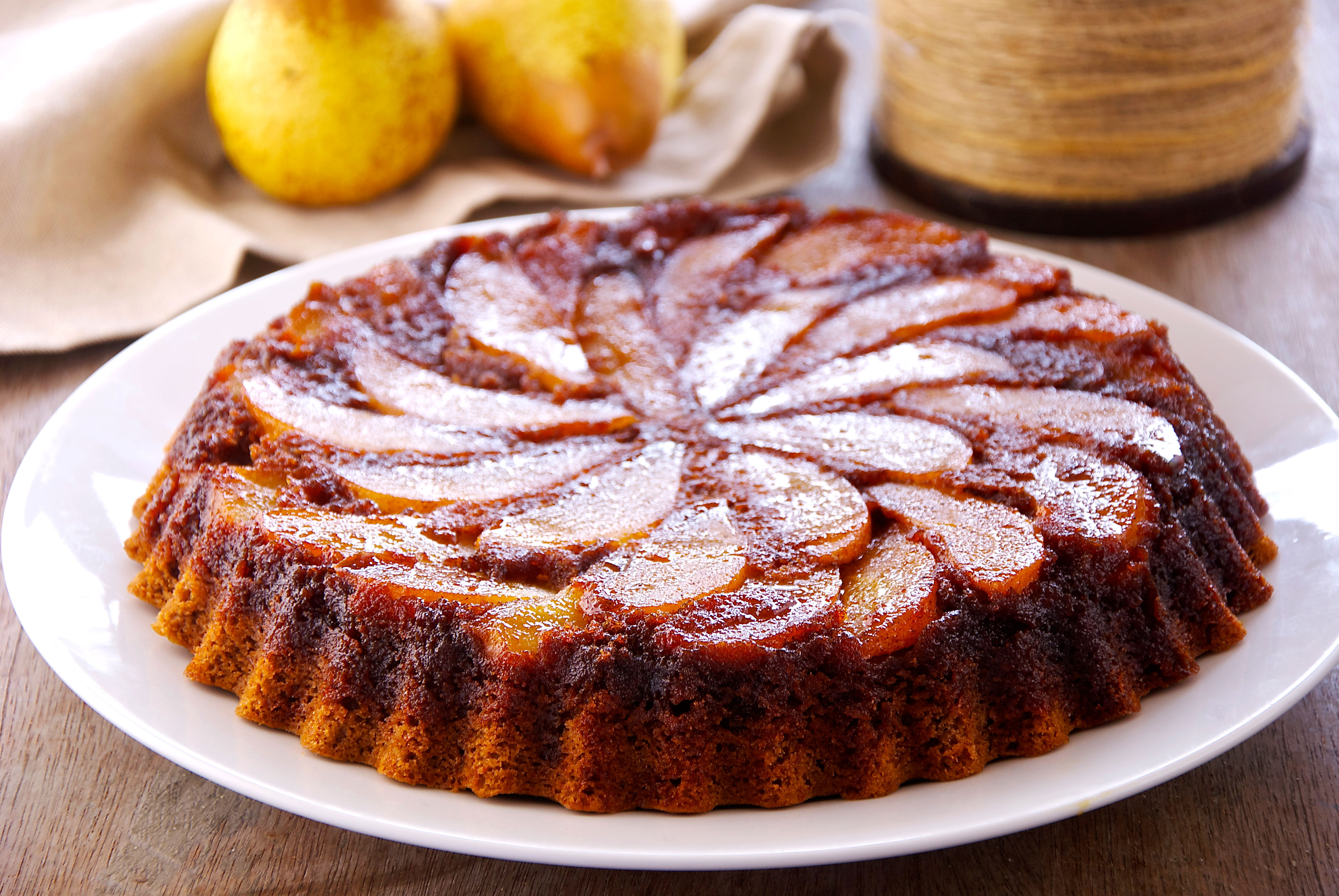 Gâteau renversé aux poires