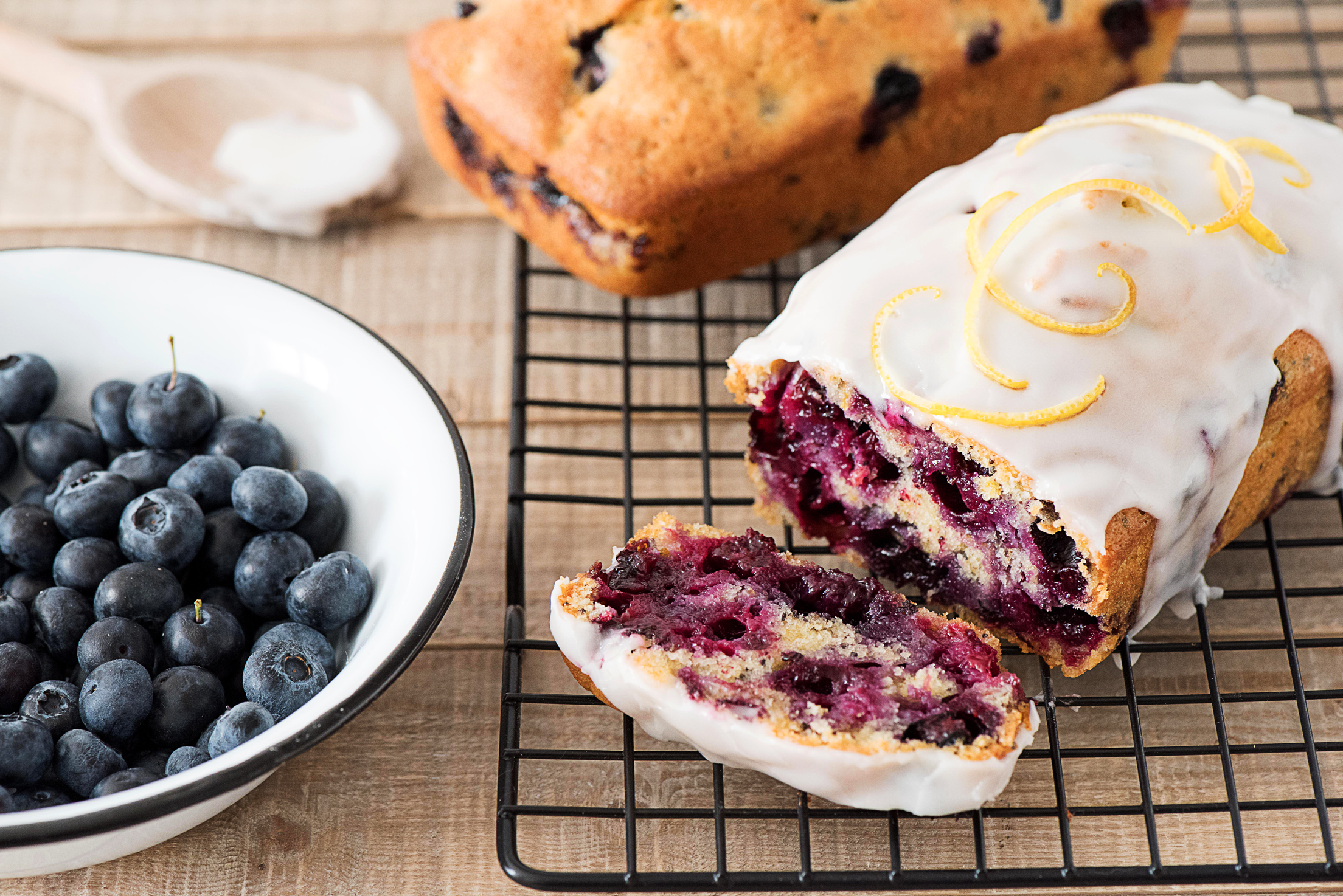 Cake aux myrtilles et citron