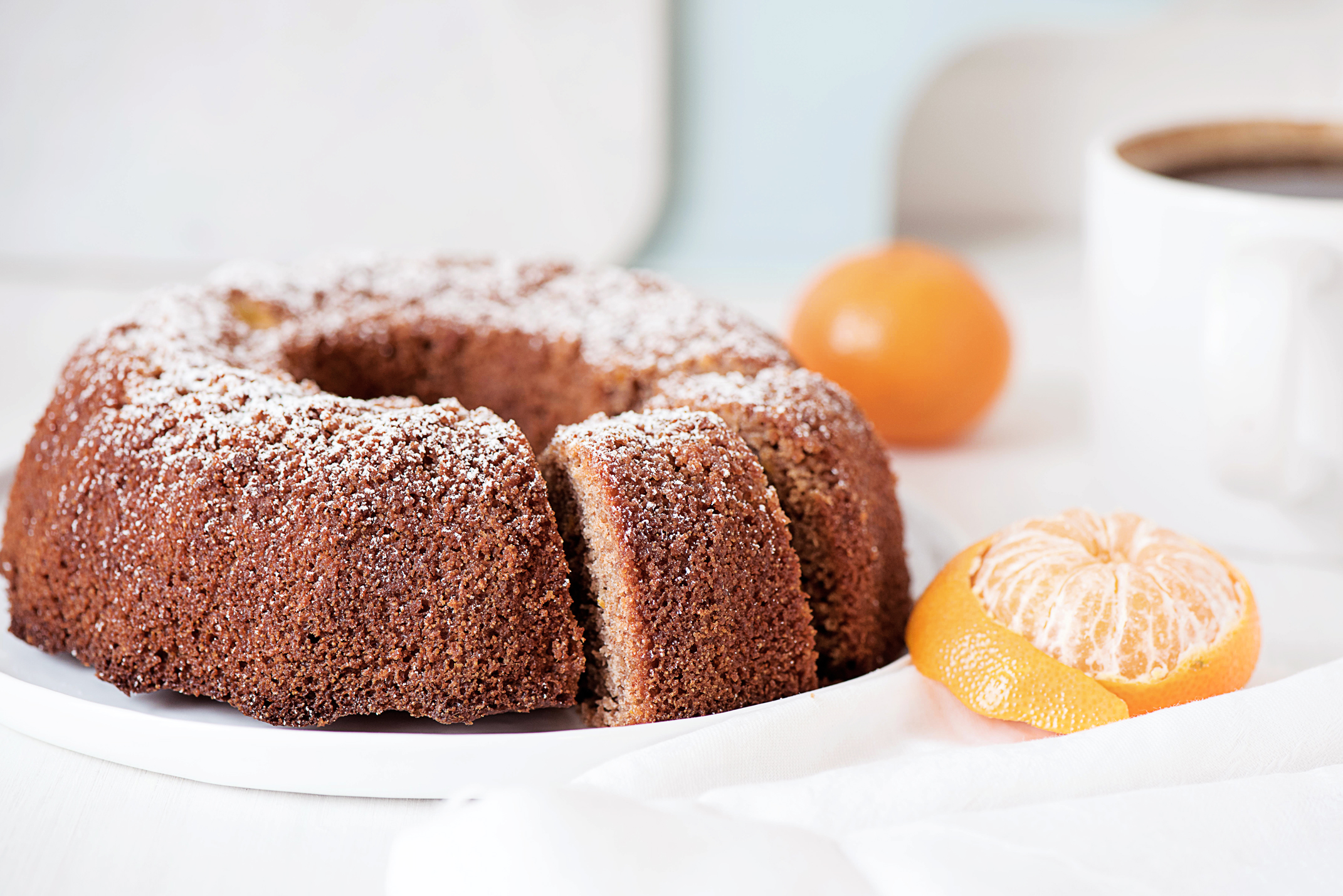 Gâteau à la farine de châtaigne et à la clémentine