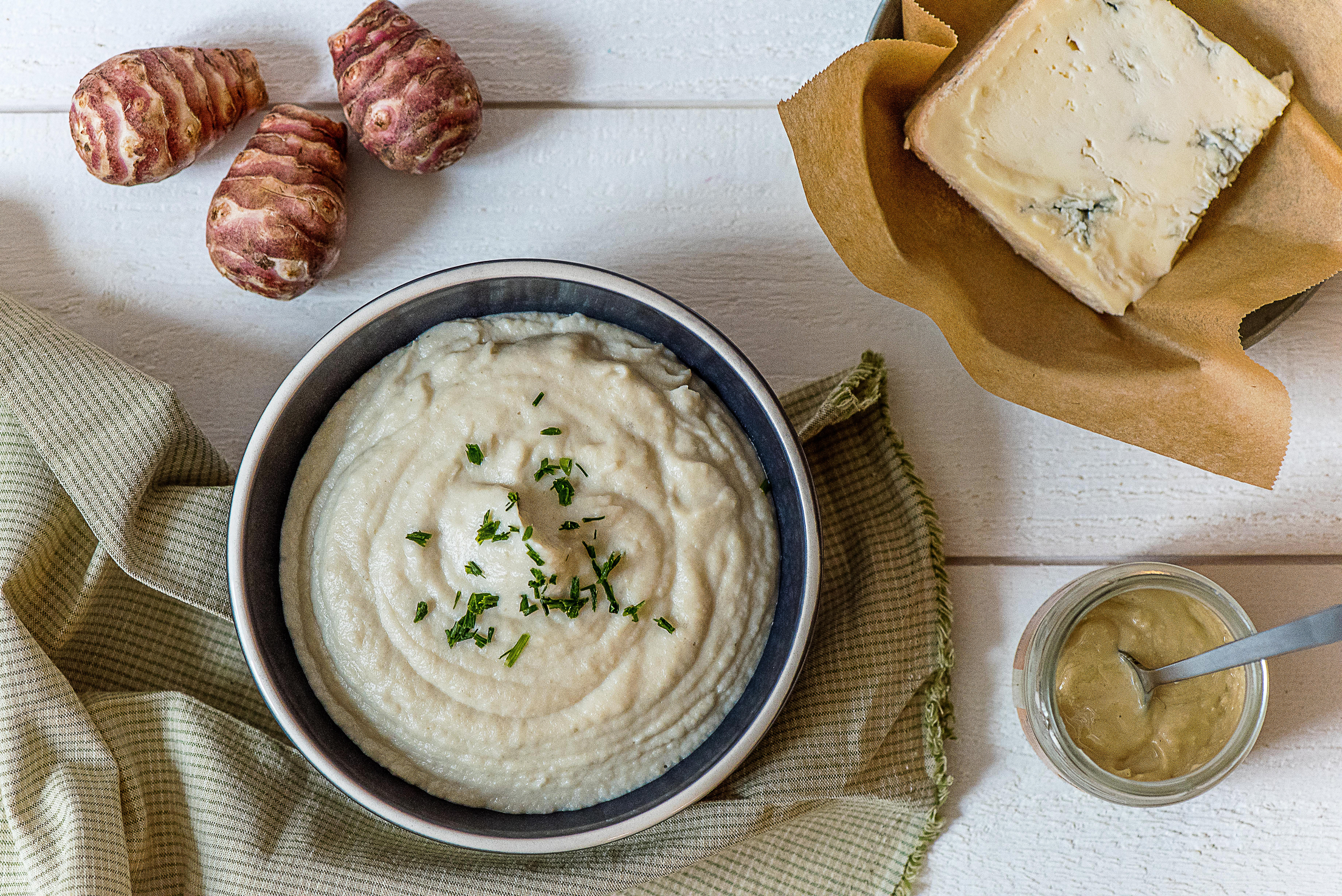 Purée de topinambours au gorgonzola