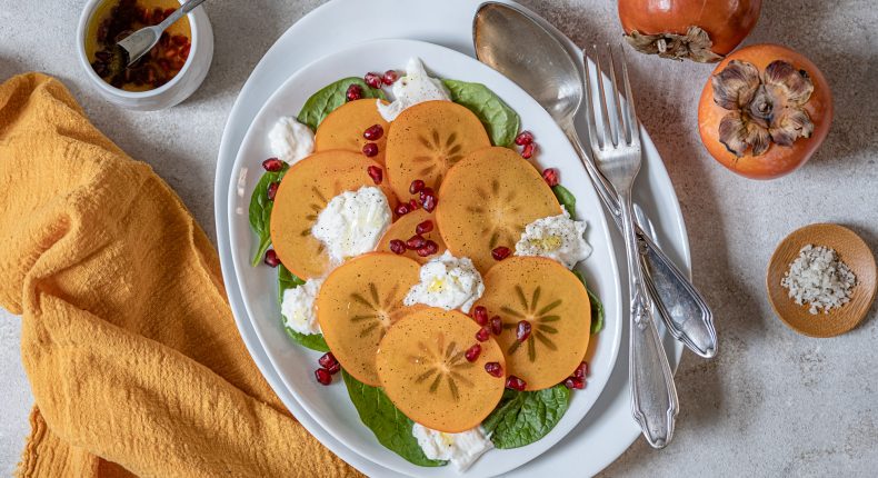 Salade de kaki et mozzarella - DR Mon Quotidien Autrement - © E. Montuclard