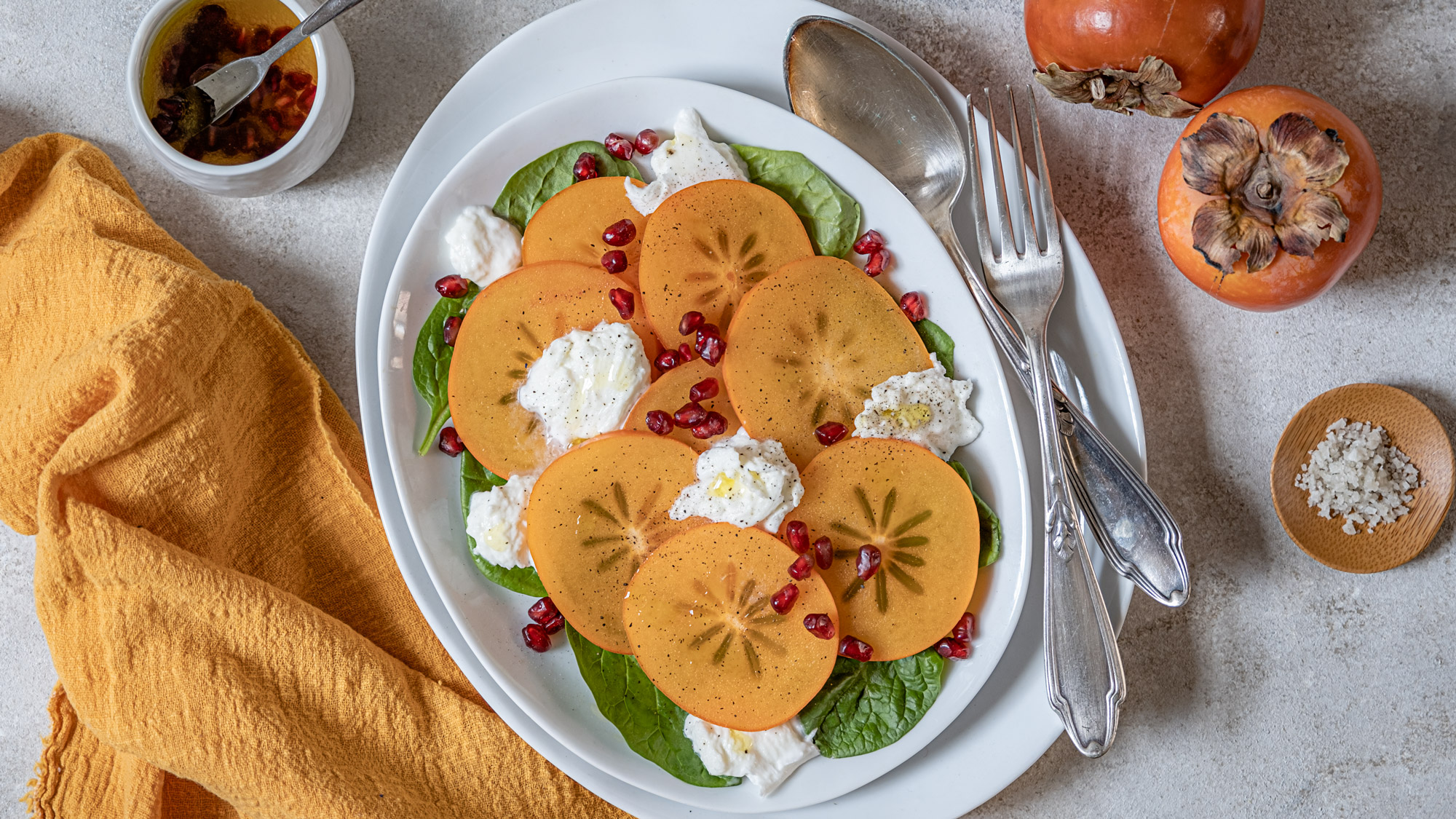 salade de kaki et mozzarella mon quotidien autrement