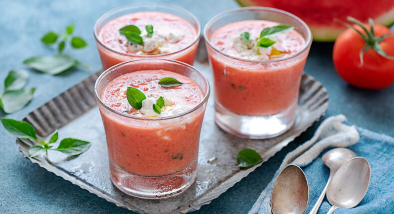 Gaspacho de pastèque, tomate et basilic - MonQuotidien Autrement - ©E. Montuclard