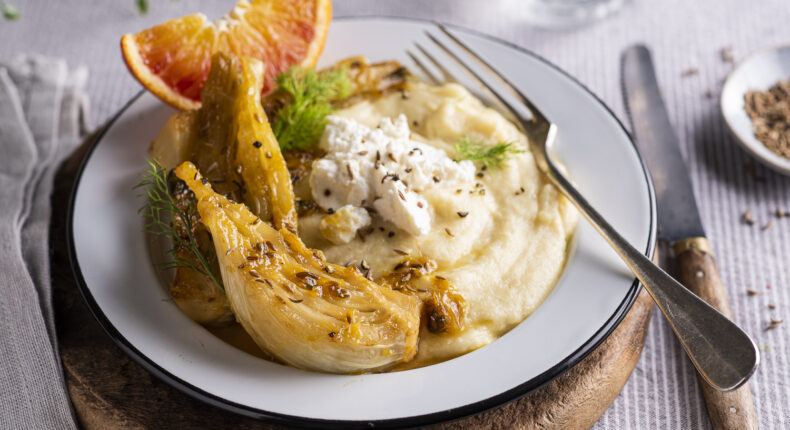 Fenouil braisé, polenta et ricotta - Mon Quotidien Autrement - ©E. Montuclard