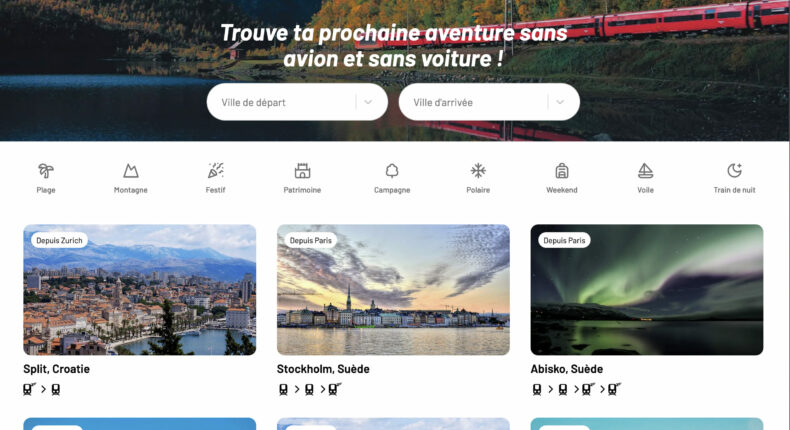 Hourrail, la plateforme pour voyager bas carbone © Capture d'écran page d'accueil